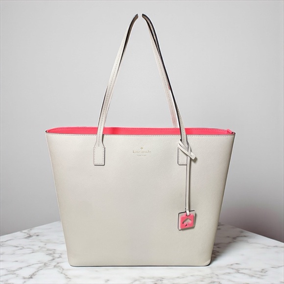 Kate Spade Abbey Street Karla in Cream and Hot Pink EUC - Picture 3 of 17